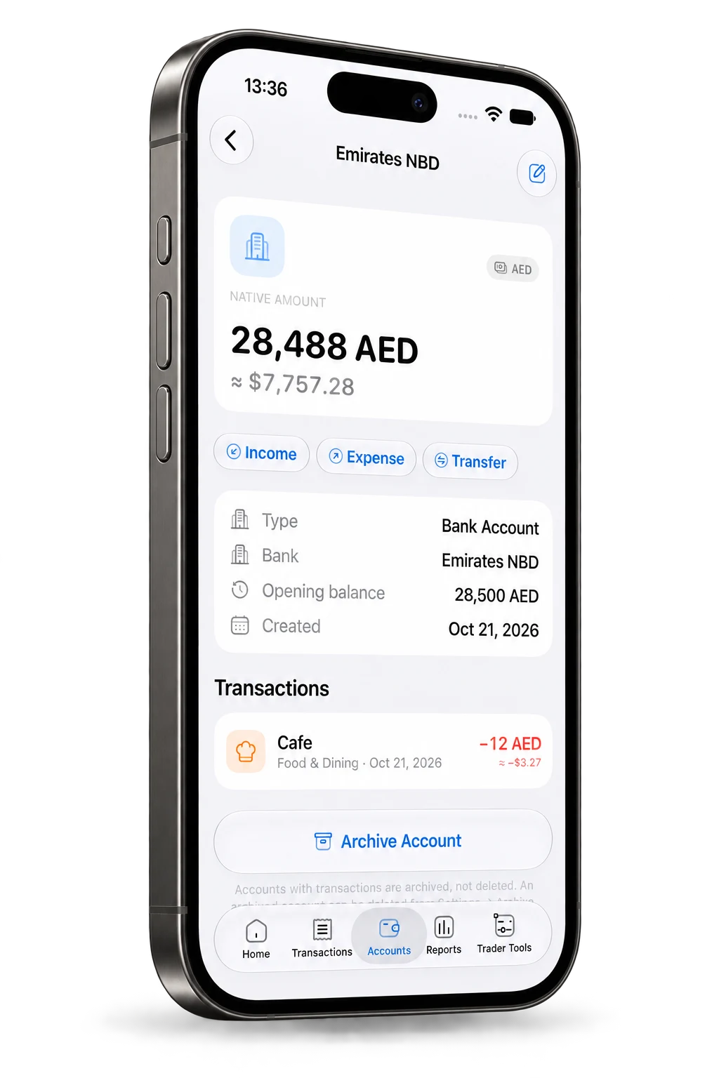 Bank account details