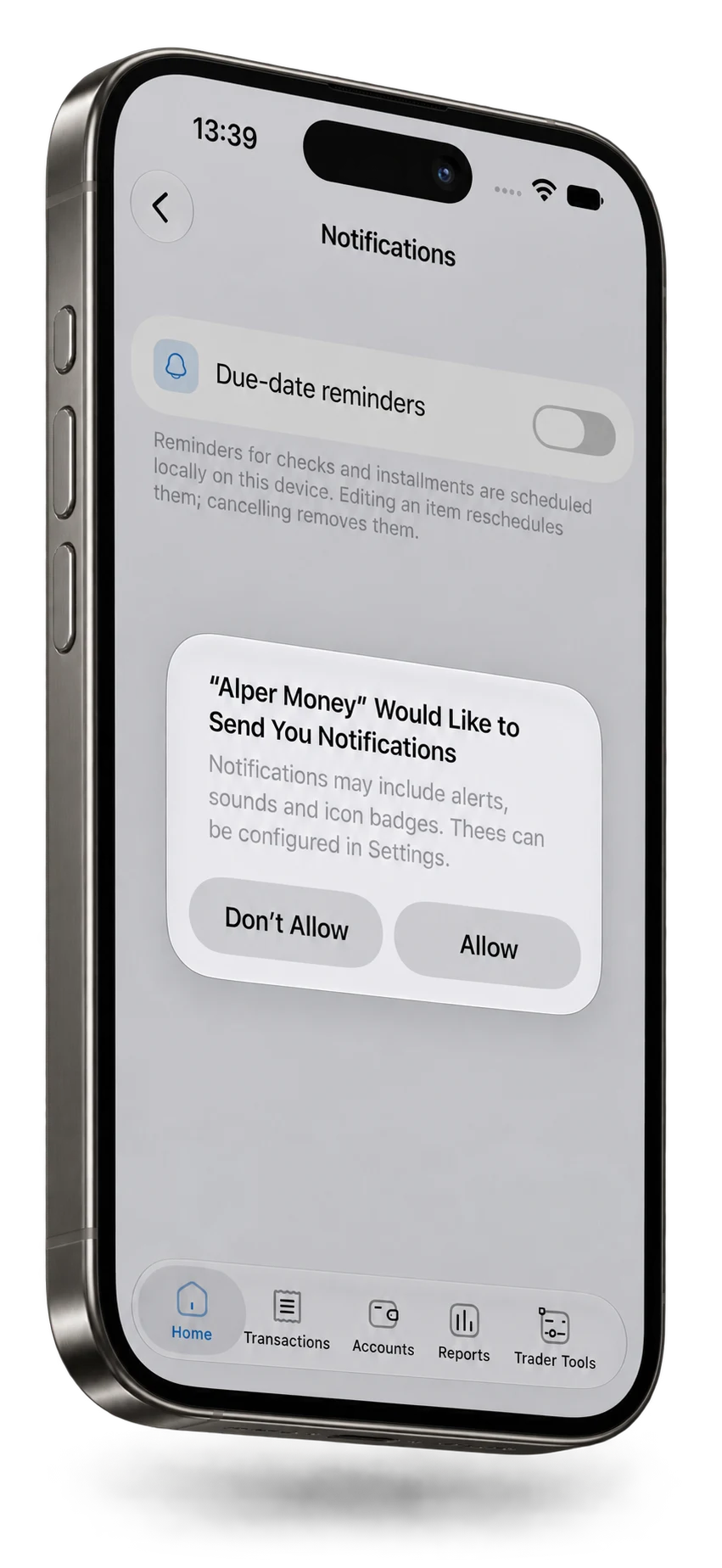 Local notification permission