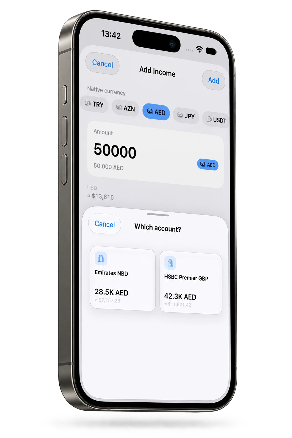Account selection flow